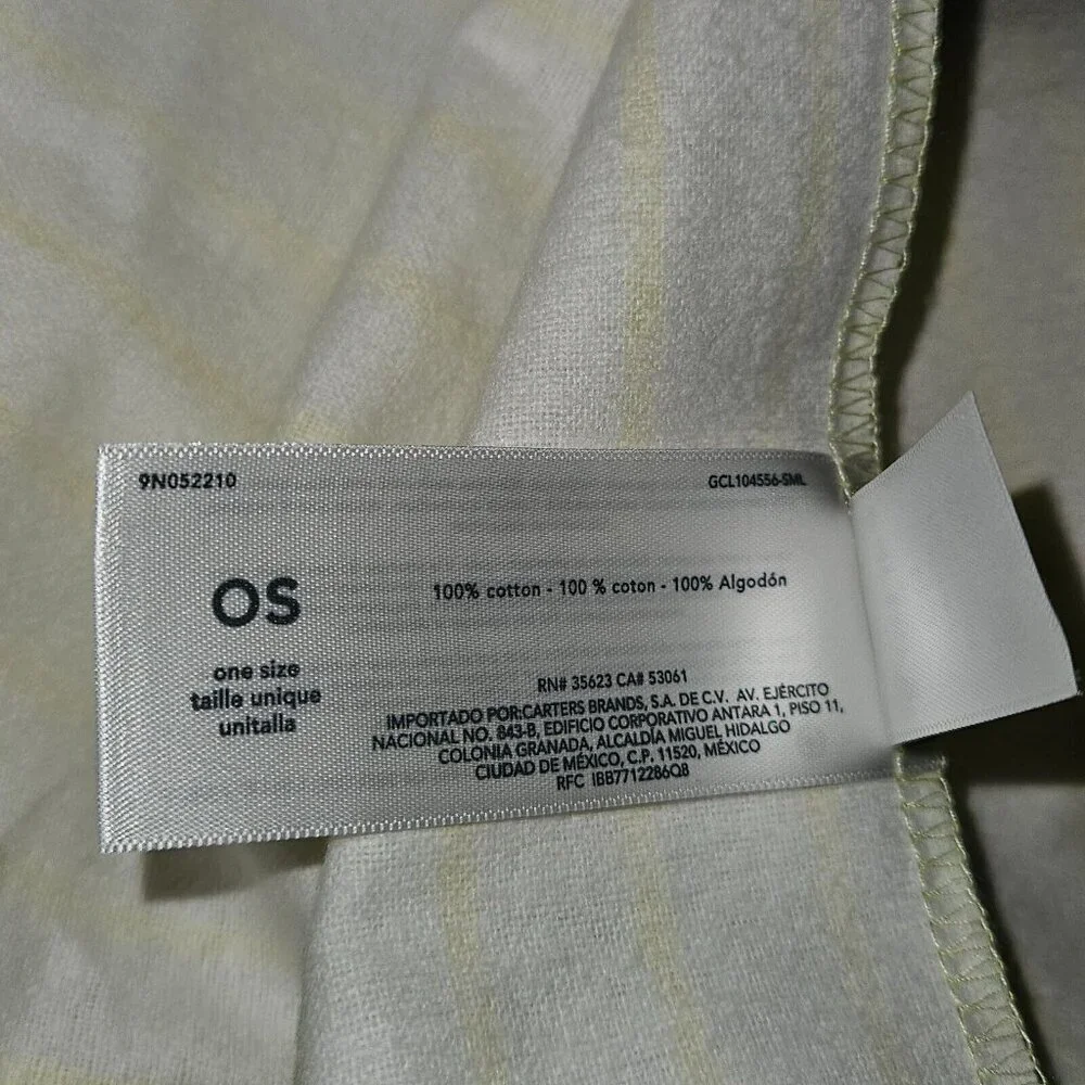 Carter's Yellow White Striped Receiving Blanket Lovey Security 100% Cotton